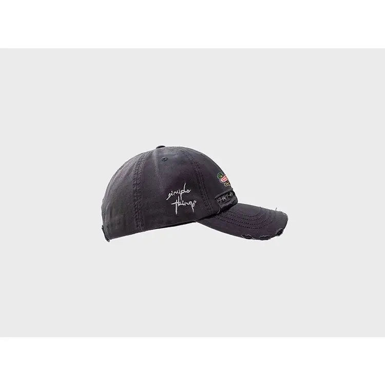 Human Made UV Protection Distressed Cap, Vintage Washed Embroidered Street Hat for Women
