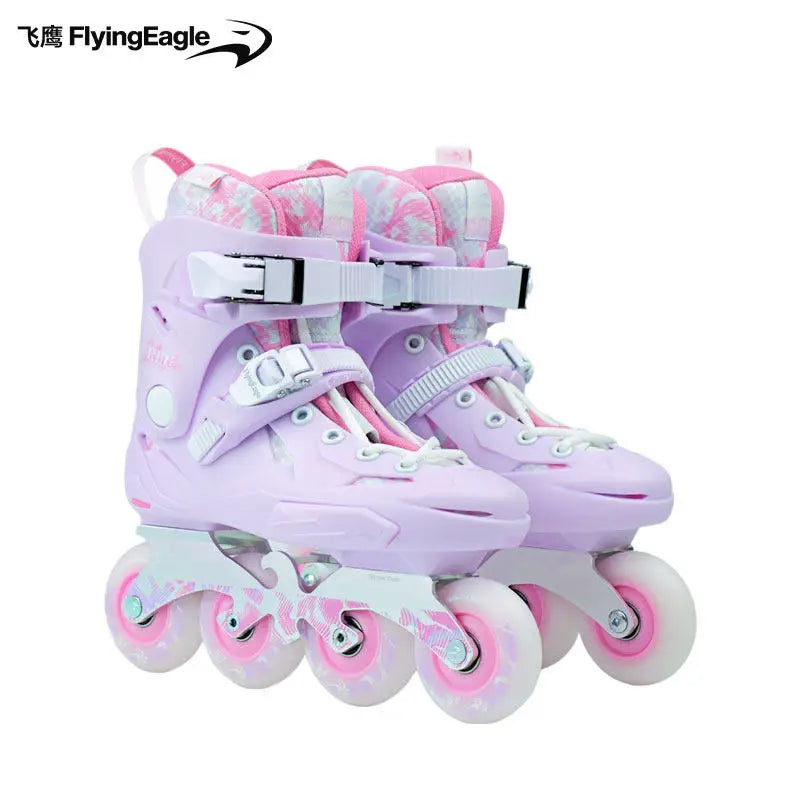 Patines en Línea FlyingEagle X3 Freestyle para Adultos, Principiantes y Profesionales, Patines de Slalom de 4 Ruedas Ajustables, Diseño Plano Banana