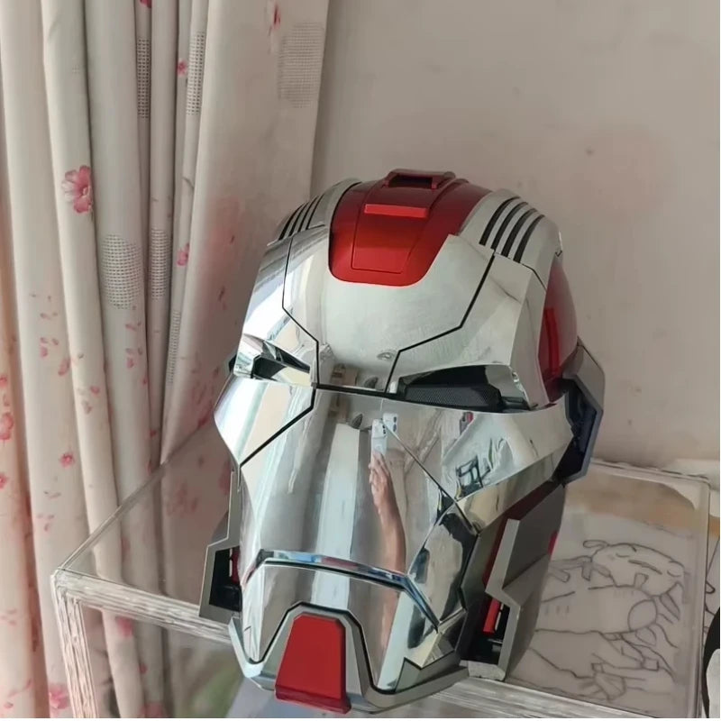 Casco Iron Man Mk5, Versión Mejorada, Usable y Transformable, Apertura y Cierre Eléctrico Activados por Voz, Decoración Coleccionable