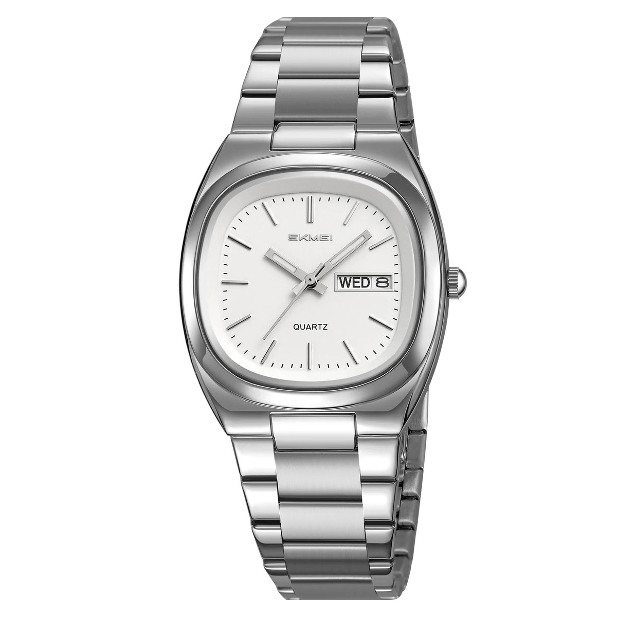 Reloj de pulsera informal SKMEI 2420 para mujer, reloj de vestir de acero para negocios, reloj de cuarzo a la moda con fecha, relojes de lujo para mujer