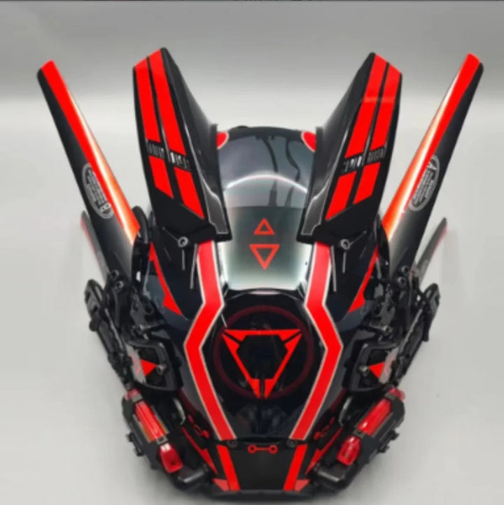 Máscara de casco nuevo Cyberpunk Samurai Robot Tech Shinobi especial Punk Techwear con luz Led máscara de Cosplay juguete niños regalo de Halloween ﻿