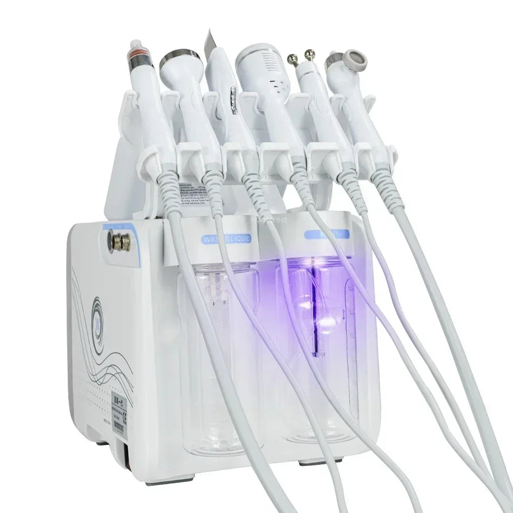 Máquina facial de oxígeno y agua 7 en 1 Nourishbelle, máscara de terapia con luz LED, limpieza profunda con hidrodermoabrasión — enchufe europeo, envío rápido desde Alemania.