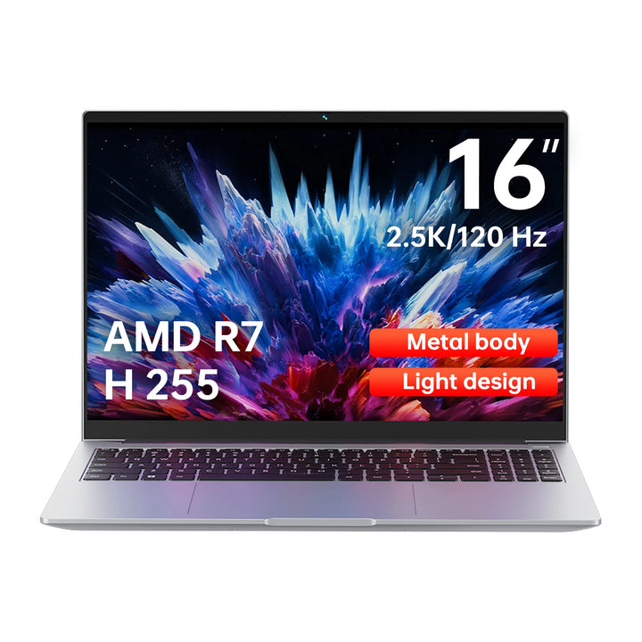 Firebat U6C, portátil para juegos de 16 pulgadas, AMD Ryzen7 H255, 8 núcleos/16 hilos, LPDDR5, 32 GB de RAM, M.2 PCIe4.0, SSD de 1 TB, teclado con distribución en inglés, WiFi6, BT5.2, pantalla de 16 pulgadas, 2K, 120 Hz,