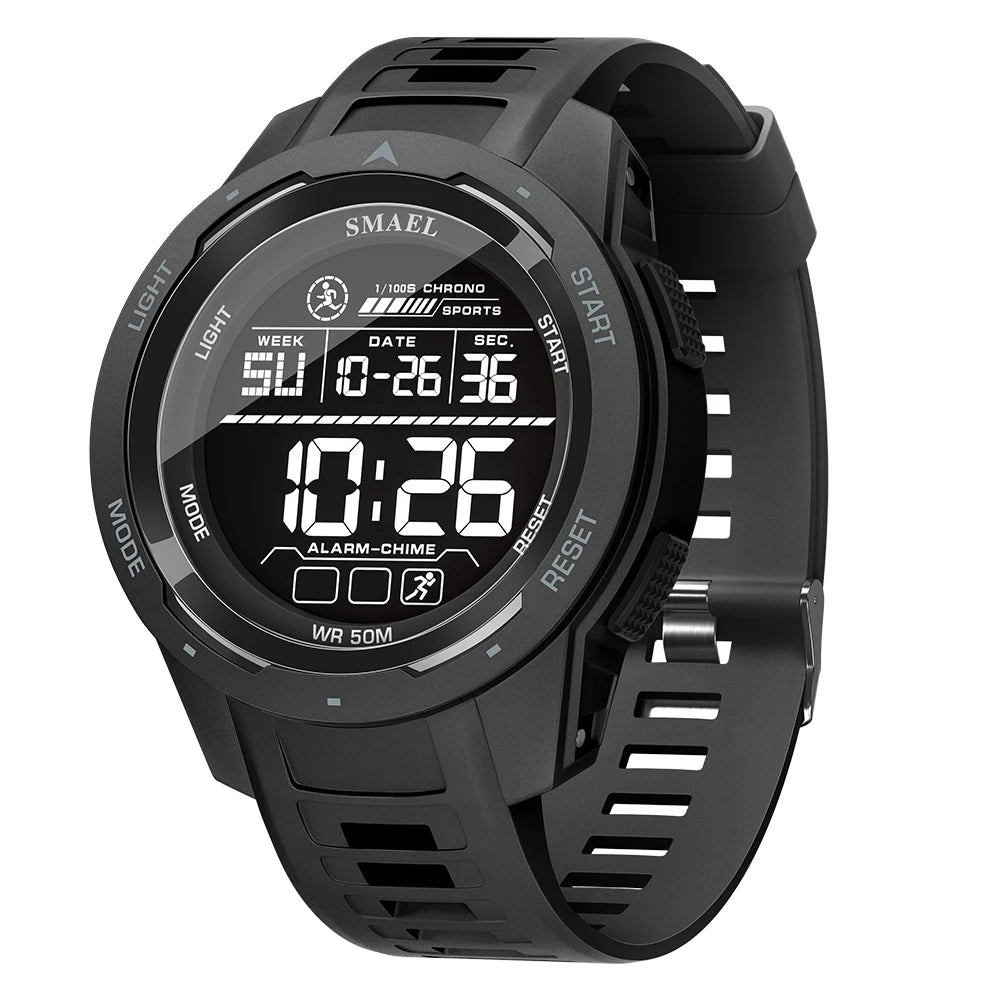 Reloj digital SMAEL 8105, reloj deportivo LED para hombre, resistente al agua 50m, cronómetro con luz para hombre