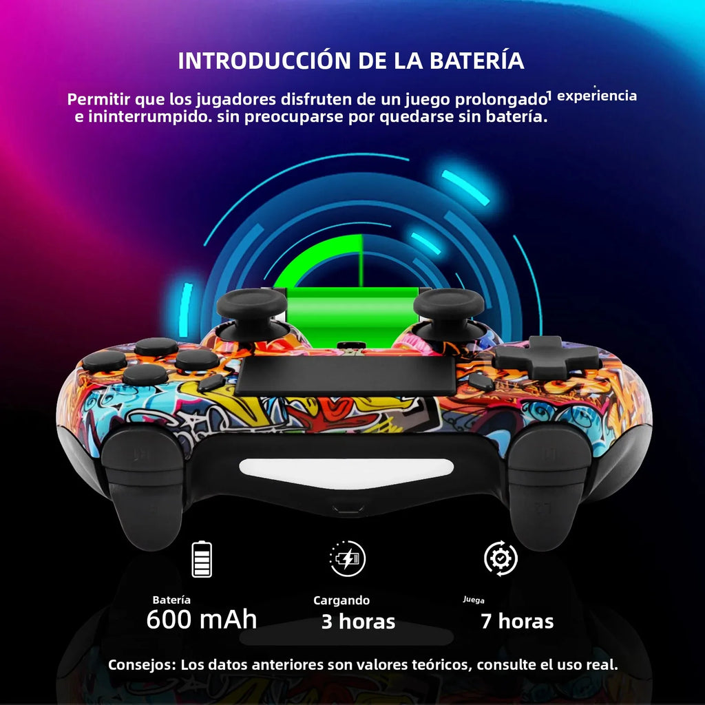 Mando inalámbrico Bluetooth GAMINJA P47, Gamepad con giroscopio de 6 ejes, panel táctil tipo joystick para PC, doble vibración, compatible con PS4, PC, Windows 7 y 8