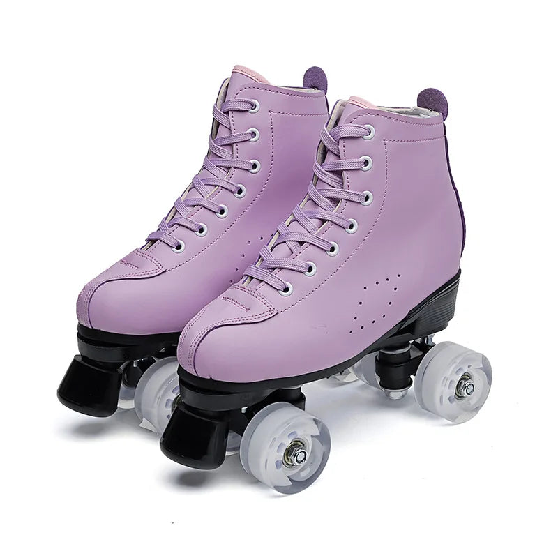 Patines de Doble Fila, Patines de Cuatro Ruedas para Hombre y Mujer, Flash