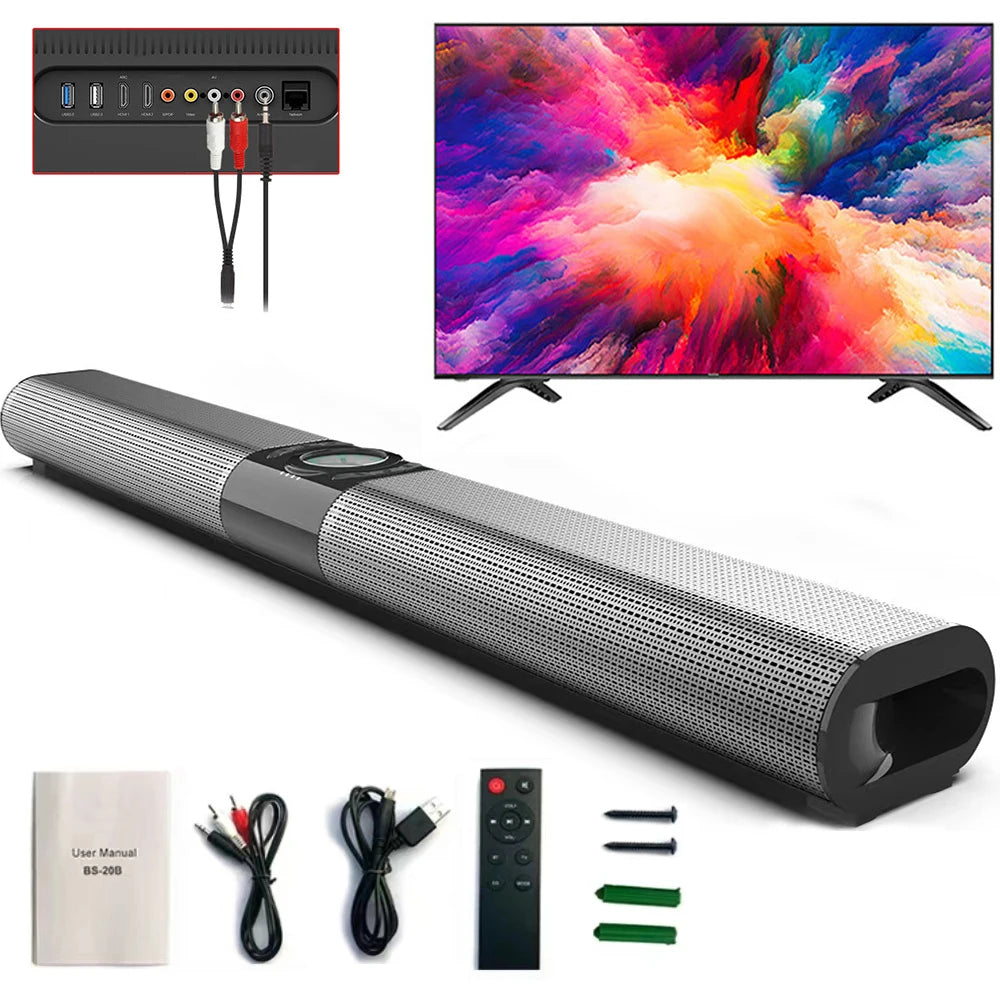 Sistema de altavoces inalámbricos con barra de sonido Bluetooth, altavoz con sonido superpotente, estéreo envolvente inalámbrico con cable, proyector de TV para cine en casa