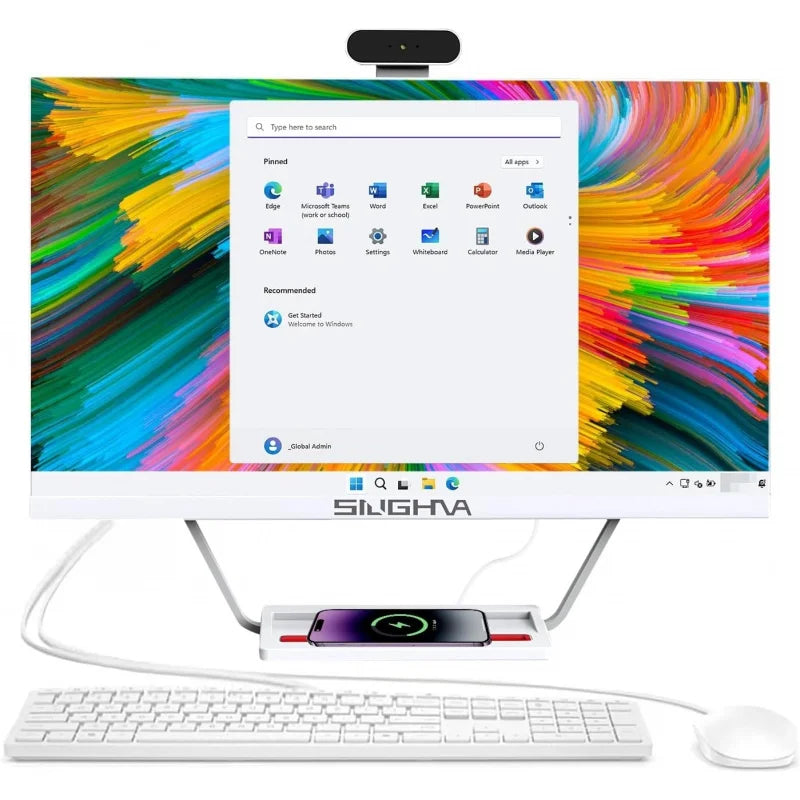 Computadora Todo en Uno de 24', Pantalla FHD, I7 de Cuatro Núcleos, Windows 11, 16 GB de RAM, SSD de 512 GB, Carga Inalámbrica, Teclado y Ratón con Cable
