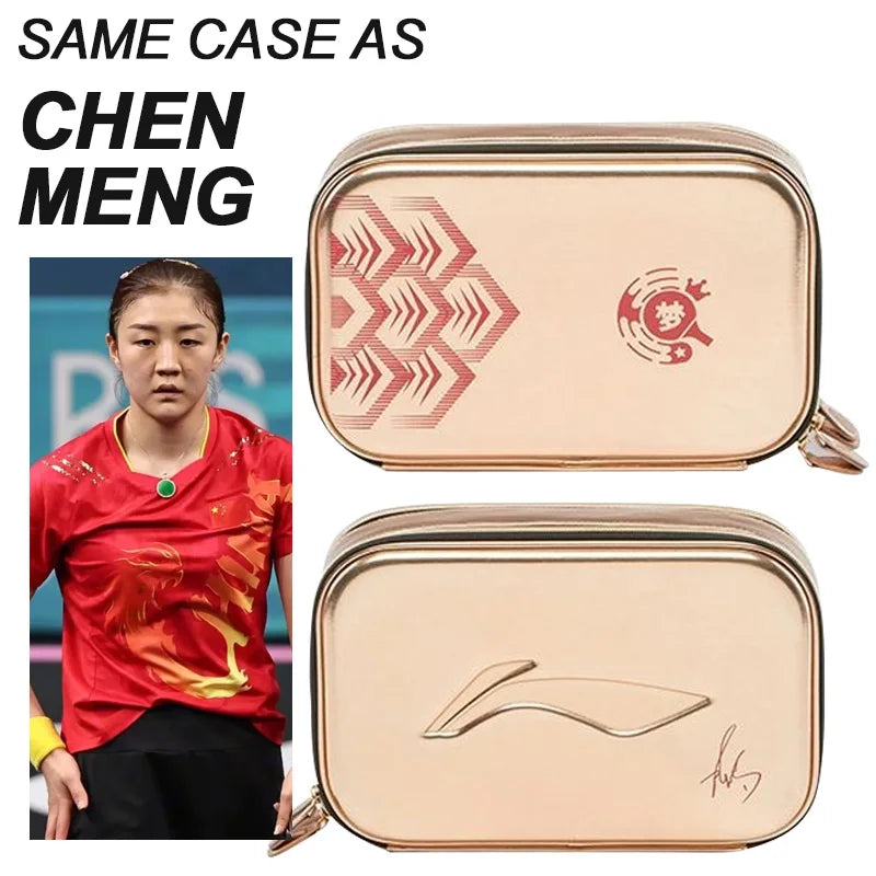 Estuche de transporte de tenis de mesa LI-NING, carcasa dura, estuche profesional para raqueta de Ping Pong para equipo nacional chino