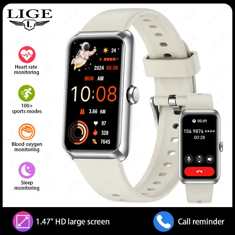 2026 Nuevo Smartwatch de 1.47 pulgadas con oxígeno en sangre, frecuencia cardíaca, monitoreo de salud del sueño, notificaciones y pulsera para múltiples deportes
