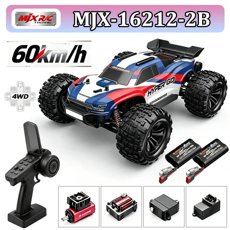 Coche RC MJX Hyper Go 16213/16218/16212, Todoterreno de Alta Velocidad con Control Remoto, 4WD, con Ruedas Grandes, para Adultos