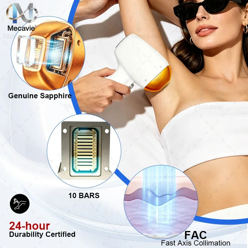 Máquina de belleza láser de diodo TEC 2 en 1 White Swan, depiladora permanente indolora, eliminación de tatuajes con láser de picosegundos, limpieza de cejas