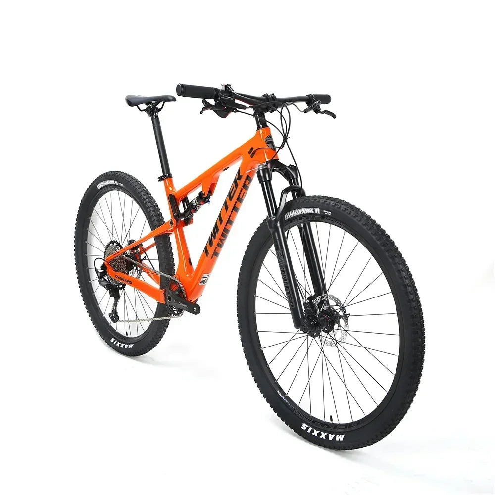Bicicleta de montaña de fibra de carbono TWITTER OVERLORD, suspensión completa clase AM, frenos de disco hidráulicos M6100 de 12 velocidades, 27.5/29 pulgadas * 15/17/19/21 pulgadas