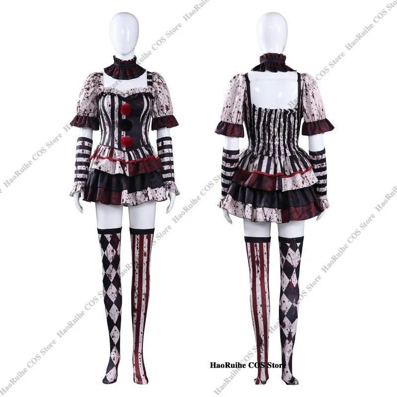 Nuevo Disfraz de Cosplay de Art the Clown de Terrifier, Máscara, Calcetines, Mono para Hombre, Disfraz de Terror para Mujer, Traje para Halloween, Carnaval y Fiestas