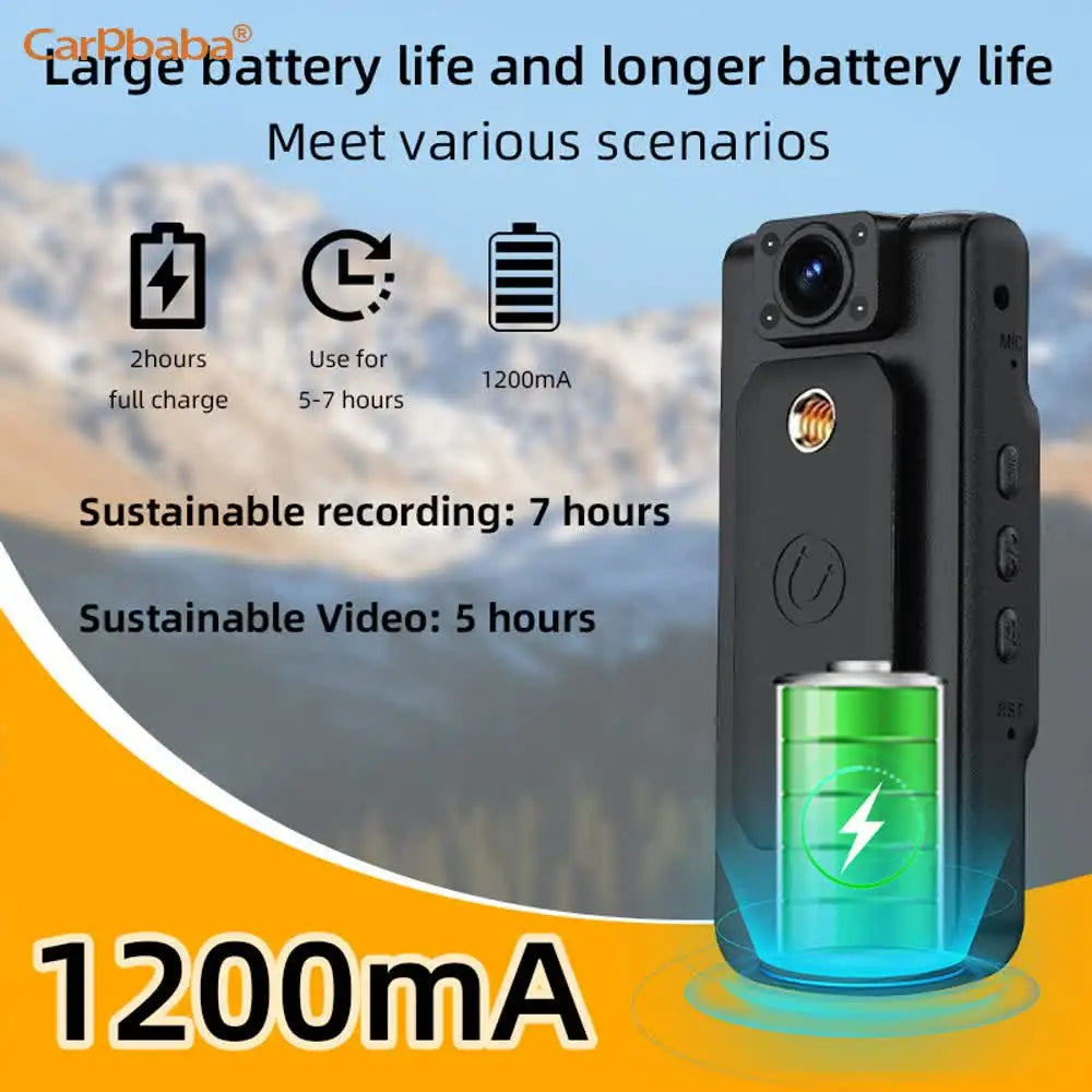 Mini Cámara Corporal KC5G 1080P HD, Cámara Deportiva con Visión Nocturna, Grabadora de Video Digital, Cámara Corporal de 1.54 Pulgadas, Videocámara Pequeña para Policía, 2MP
