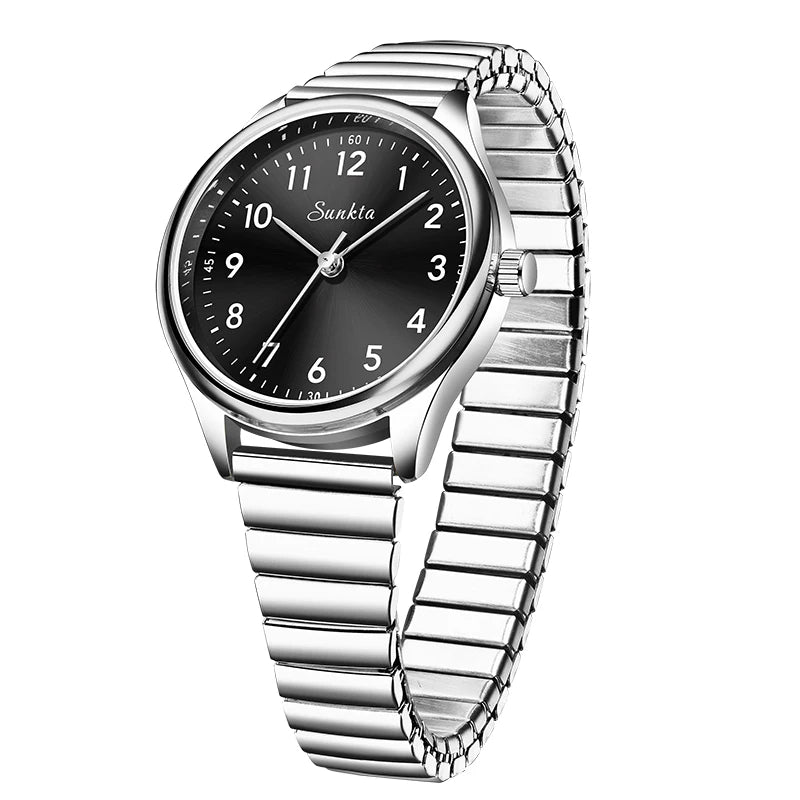Reloj de cuarzo LIGE para mujer, diseño simple en blanco y negro, correa de piel casual, resistente al agua, pulsera elegante para regalo