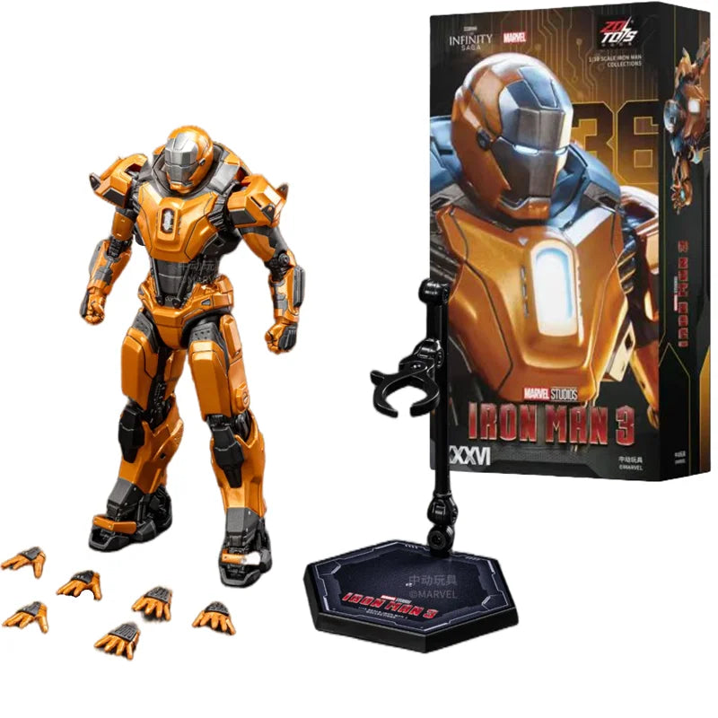 ZD Toys Iron Man MK15 MK16 máquina de guerra MK2 figura de acción Iron Man Mk47 MK35 pargo rojo 1/10 escala Iron Man colecciones regalo