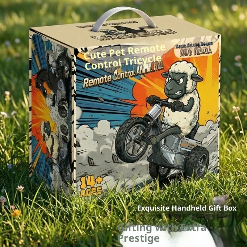2026 New Little Sheep Black Horse Remote Control Car Three Wheel Motorcycle Charging Dynamic Lighting Trick Drift Car Boy Toy