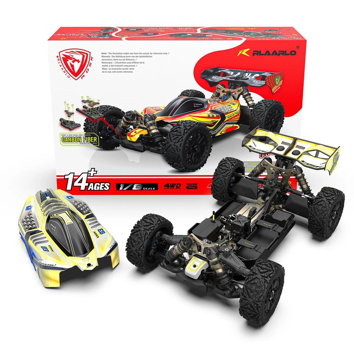 Buggy todoterreno RC 1/8 Dsk, eléctrico sin escobillas, de alta velocidad, con control remoto, diseño de escamas de dragón, para adultos entusiastas de los pasatiempos.