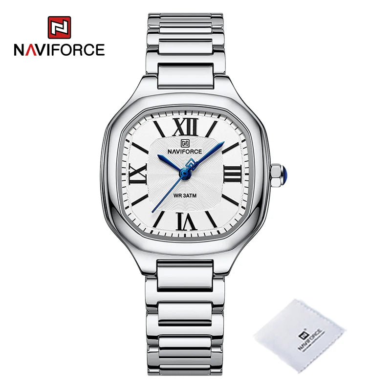 Relojes de pulsera NAVIFORCE de lujo, casuales y versátiles, estilo minimalista para mujer, resistentes al agua y a los golpes, relojes de cuarzo para dama, brazaletes femeninos