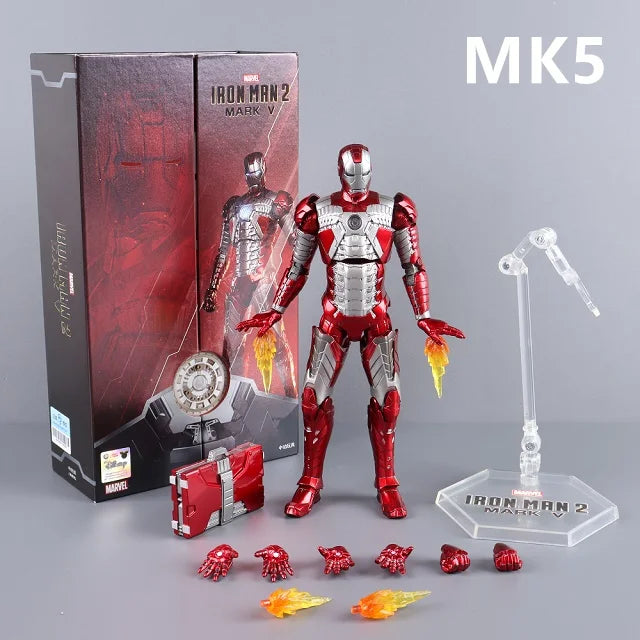 ZD Toys Iron Man figura de acción Mark 35 pargo rojo Iron Man MK 24 MK 22 MK 47 Tony Stark Ironman figura acción coleccionar juguete para regalo