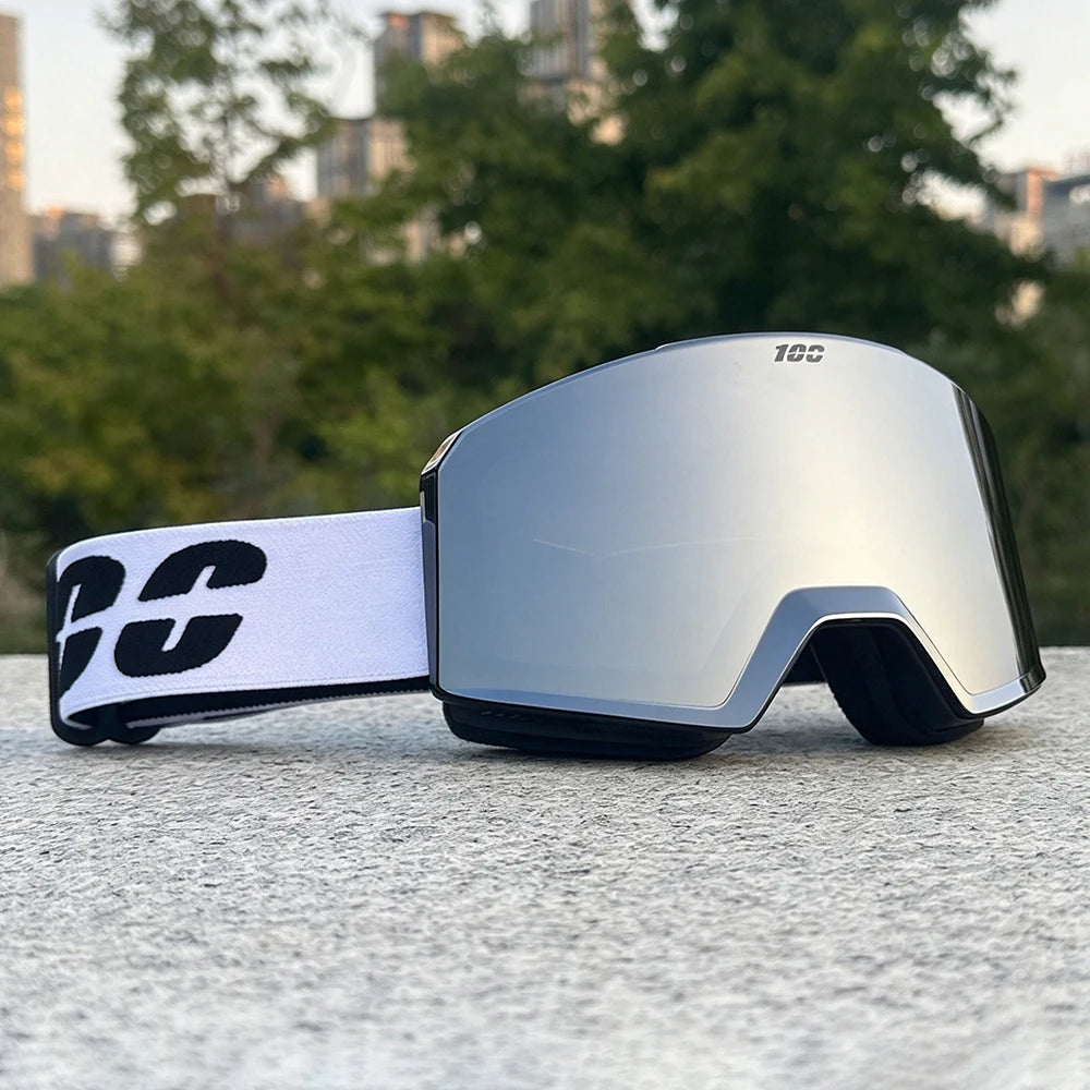 Gafas de esquí profesionales para invierno, con sistema de cambio rápido mediante imán, doble capa, tratamiento antiniebla, para snowboard, para hombres y mujeres.