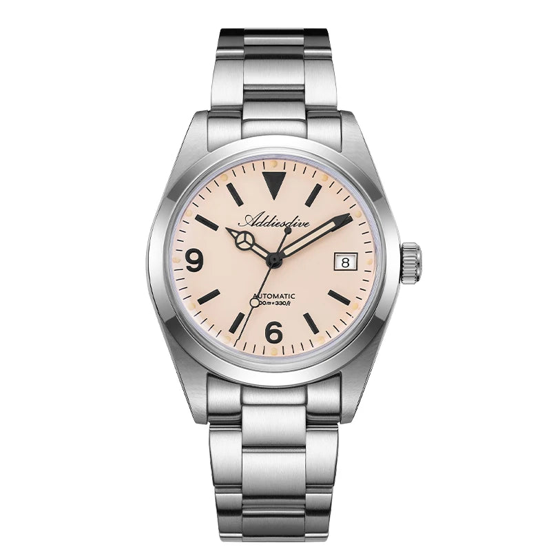 Reloj mecánico automático ADDIESDIVE AD2556 con cristal de zafiro sintético, superluminoso BGW9/C3, resistente al agua 100m, reloj para hombre de 36mm