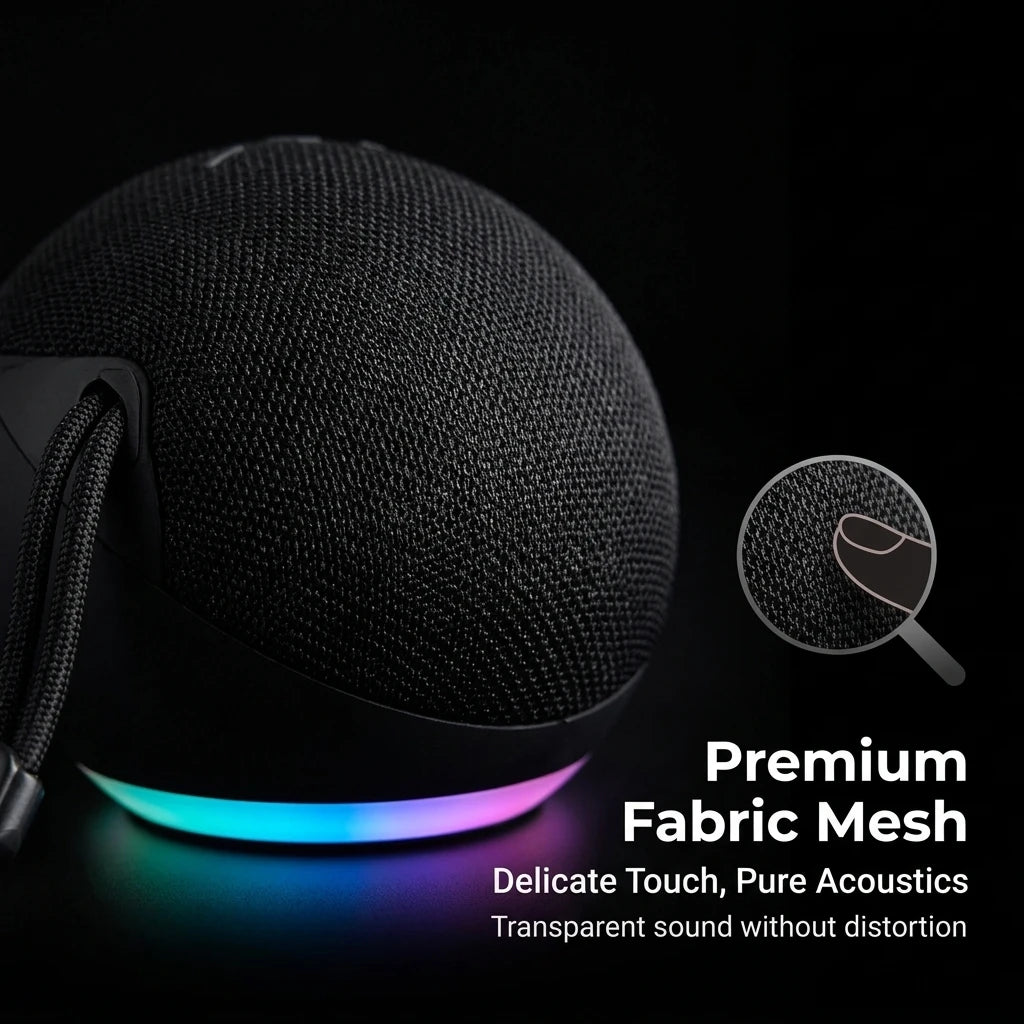 Minialtoparlante Bluetooth portátil, altavoz inalámbrico con sonido estéreo y luz LED RGB, altavoz pequeño para viajes al aire libre con correa