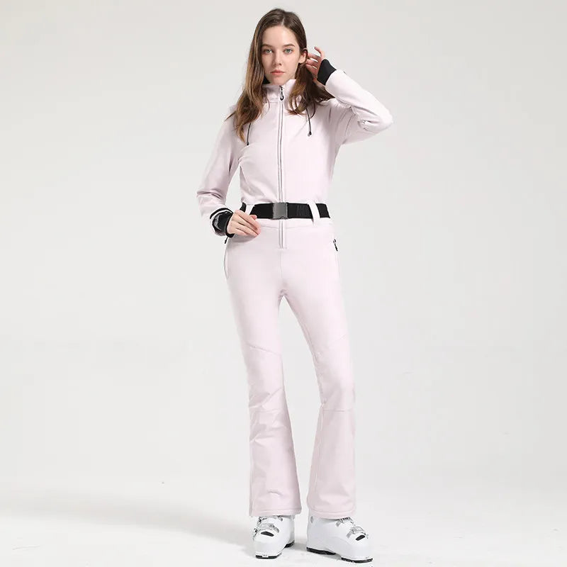 Mono de Esquí para Mujer Gsou Snow 2026, Ajustado, Cortavientos, Impermeable, Térmico, Profesional, para Esquí Alpino, de una Pieza