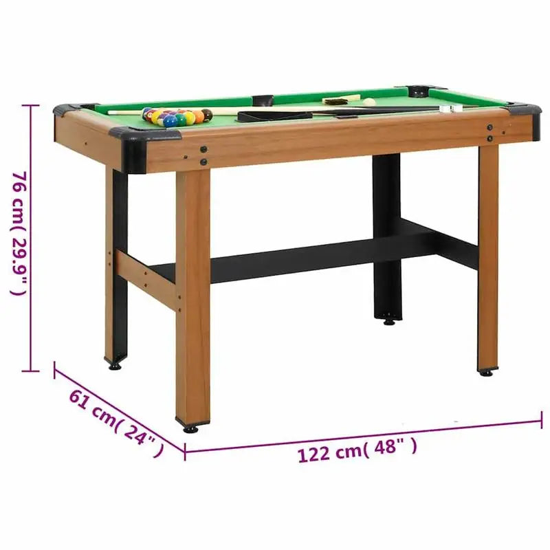 Mesa de billar de 4 pies 122×61×76 cm marrón