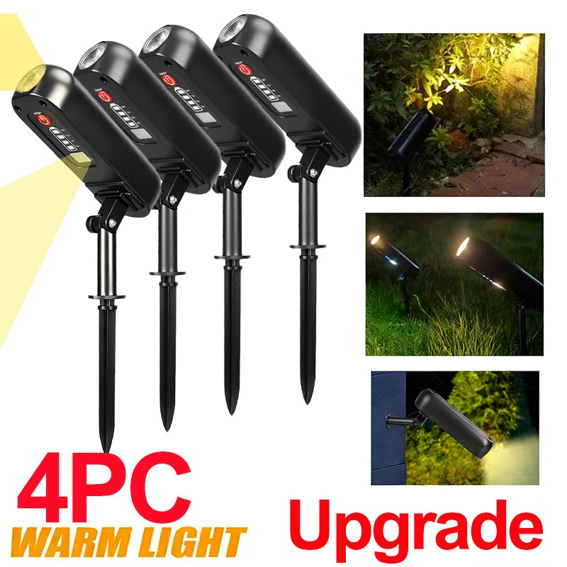Luz solar LED para exteriores, aplique solar de pared, luz de jardín verde con clasificación IP65, focos solares, luces ascendentes solares para árboles, senderos y patios