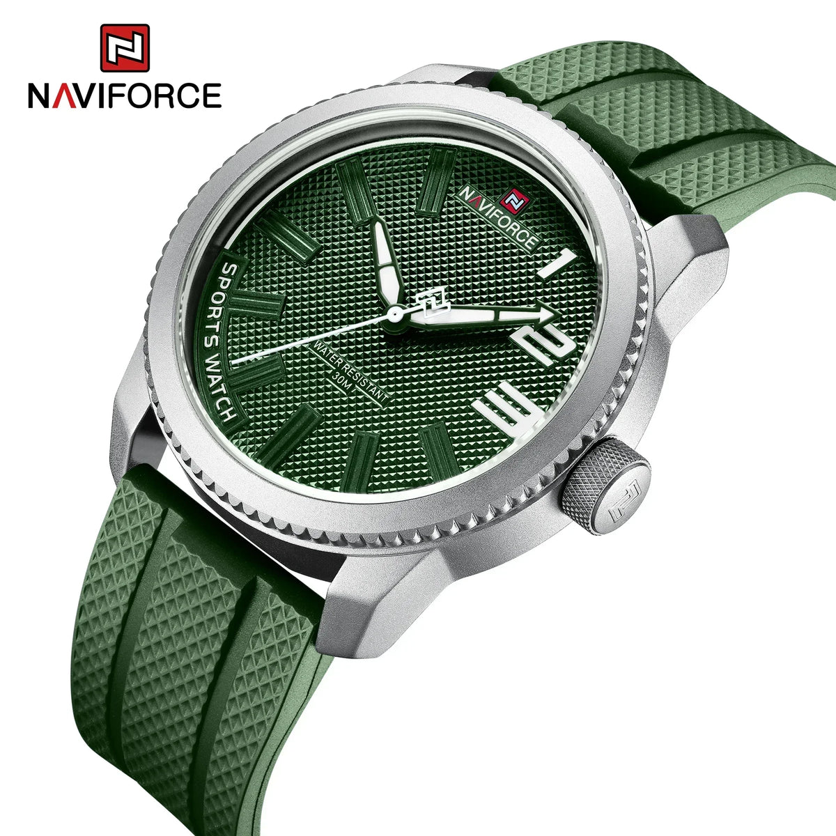 Reloj de pulsera NAVIFORCE de lujo para hombre, resistente al agua, deportivo, militar, de negocios, de cuarzo, con correa de caucho naranja, modelo 9202