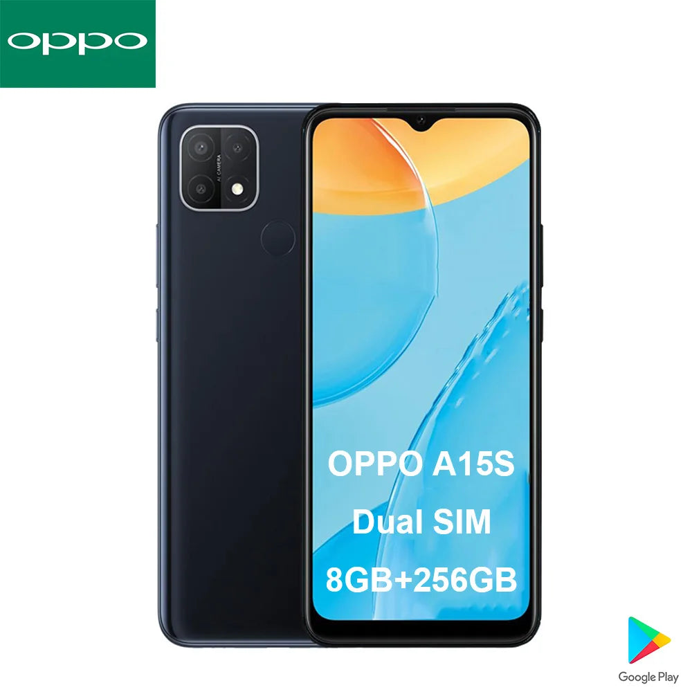 OPPO A15s nuevo, versión internacional CPH2179, pantalla HD de 6.52", triple cámara trasera, doble SIM, 4G, batería de larga duración, teléfono inteligente económico
