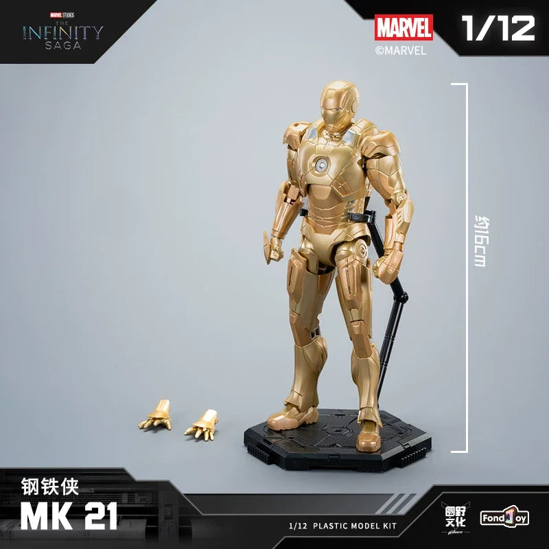 Caja Sorpresa Original de Fondjoy, Figuras de Acción de Marvel Iron Man Infinite Legends Mk2 Mk6 Mk21 Mk42 Mk43 War Machine, Juguetes para Niños, Regalo Genial