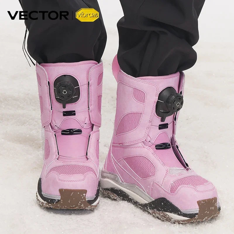 VECTOR-zapatos de esquí profesionales para hombre y mujer, botas de Snowboard impermeables y cálidas, botas de nieve transpirables de cuero antideslizante, equipo de esquí