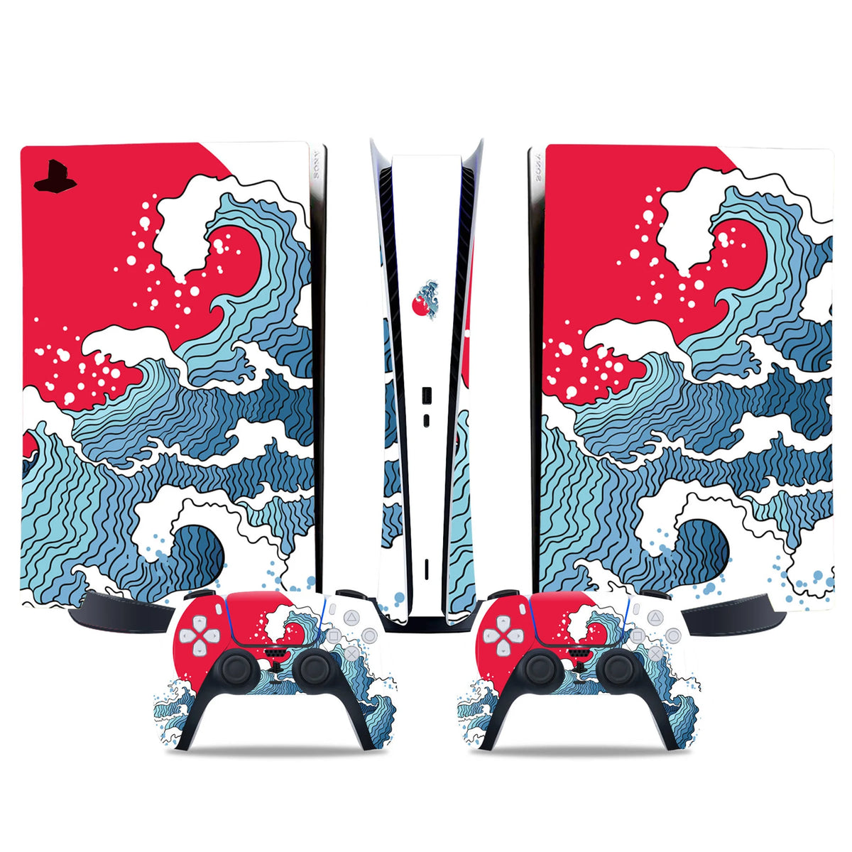 Adhesivo de vinilo protector para consola PS5 edición digital, set completo de cubierta para la consola y 2 controles