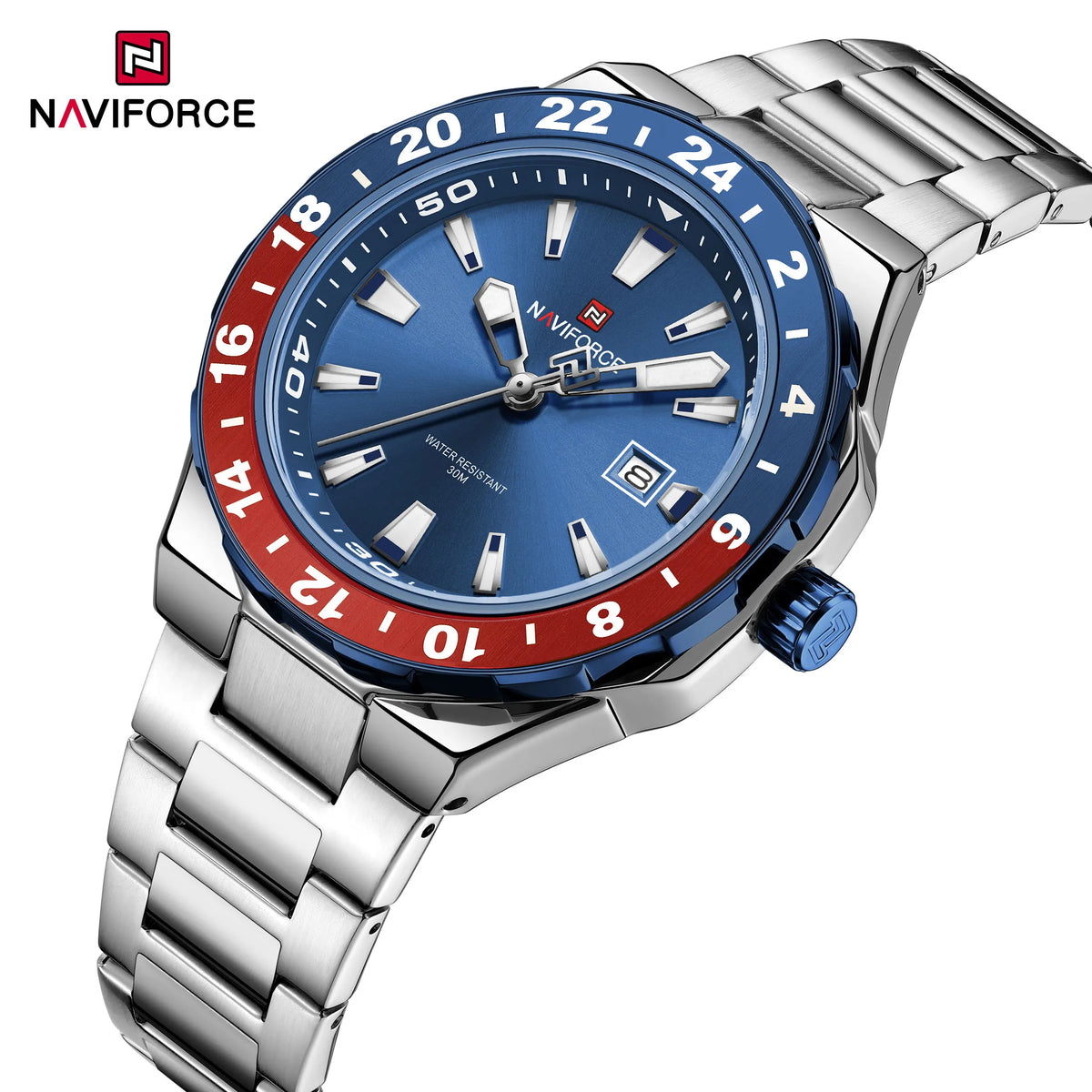 Relojes de lujo para hombre NAVIFORCE, reloj deportivo de cuarzo resistente al agua, reloj de pulsera militar con correa de acero inoxidable, Relogio Masculino