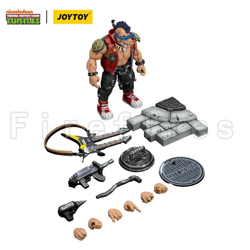 Figura de acción JOYTOY a escala 1/18 de las Tortugas Ninja, versión de reedición de Bebop y Rocksteady, modelo de juguete de anime