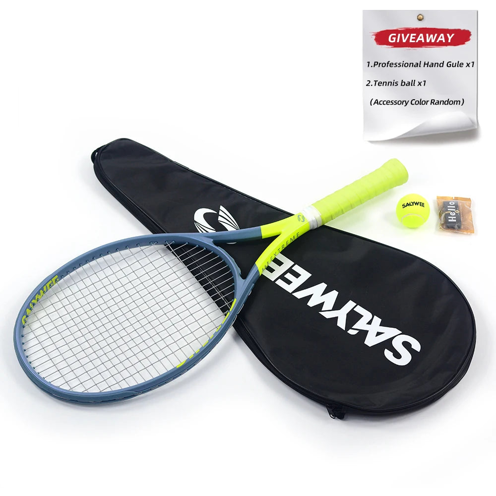 Raqueta de Tenis PHANTOM de Carbono Compuesto, 315±5g Encordada Ligera, 330mm de Equilibrio, Marco Estable de Una Pieza, 50-60lbs, Acabado Mate
