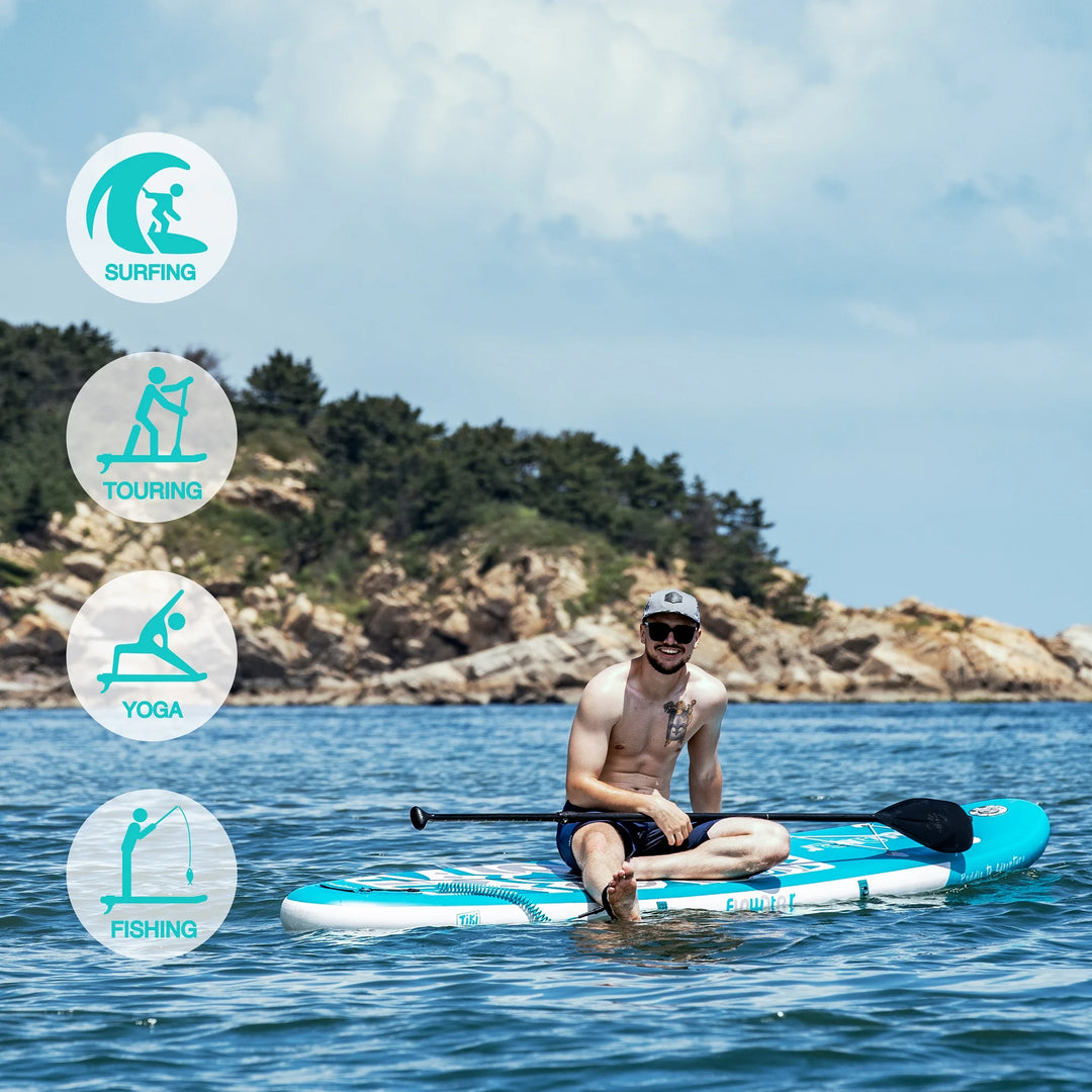 Tabla de paddle surf inflable FunWater, tabla de SUP antideslizante, tabla de paddle surf inflable de 320–385 cm para surf, yoga, pesca, turismo y deportes acuáticos