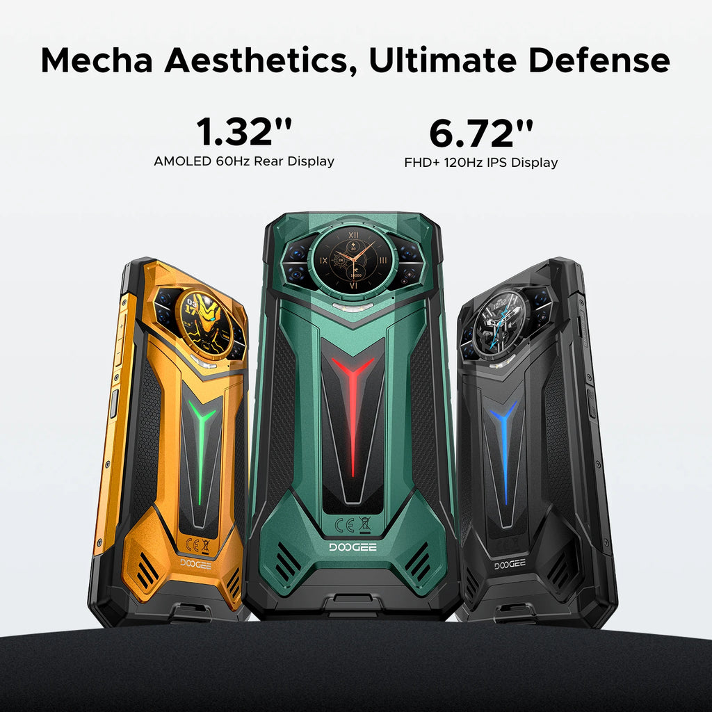 Smartphone ultrarresistente DOOGEE S200 Ultra 5G, Dimensity 7400, 64 GB de RAM (12+52) 1 TB de ROM, pantalla de 6,72'' a 120 Hz, batería de 11000 mAh, 66 W, NFC, Android 16