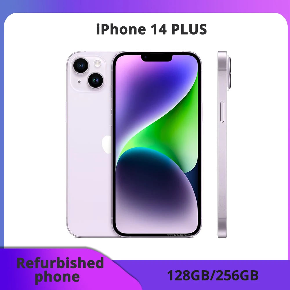 iPhone 14 Plus 5G reacondicionado - 128/256 GB ROM, 6 GB RAM, pantalla Super Retina OLED "auténtica", Face ID - Estado excelente