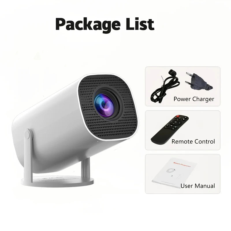 Miniproyector HD, compatible con video 4K, resolución 1280x720P, diseño portátil, con control remoto, brinda experiencia de cine en casa.