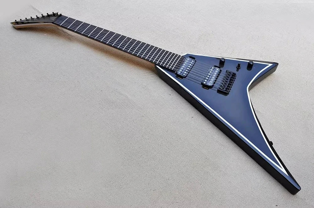Guitarras Eléctricas en Forma de V, Guitarra Profesional de 8 Cuerdas, Chapa de Arce Flameado, Diapasón de Ébano