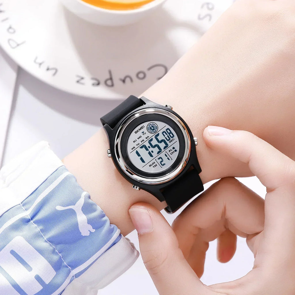 SKMEI Lujo Impermeable Resistente a Golpes Deportivo con Cuenta Regresiva Reloj Digital de Pulsera para Mujer Cronómetro Señora Niña Relojes 2094