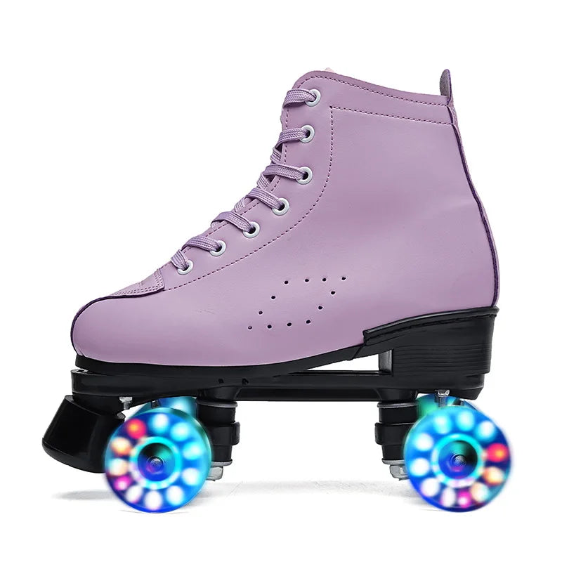 Patines de Doble Fila, Patines de Cuatro Ruedas para Hombre y Mujer, Flash
