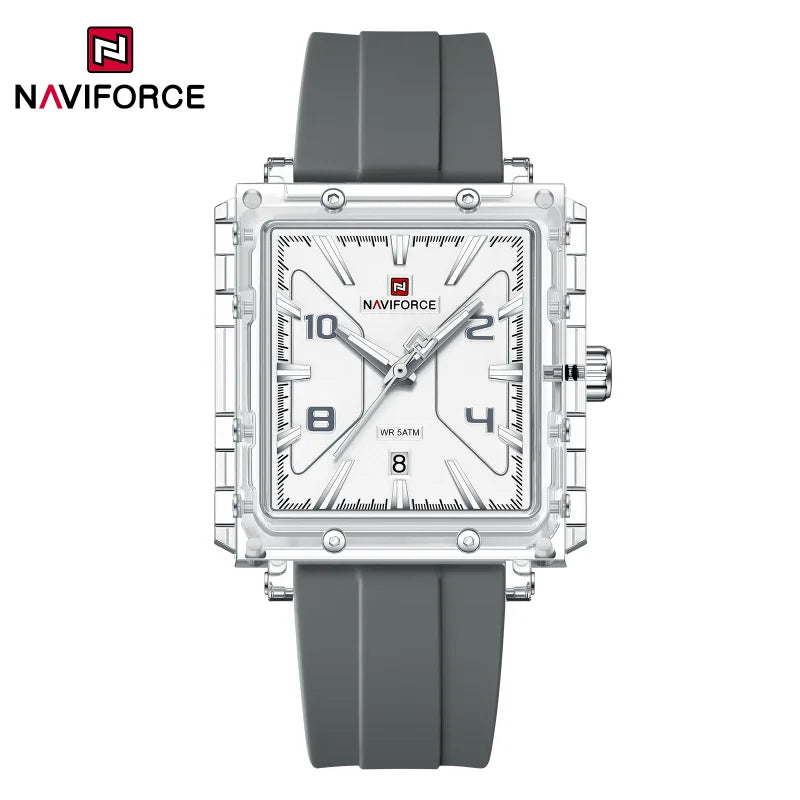 Reloj de cuarzo para hombre NAVIFORCE de alta calidad, resistente al agua 50M, deportivo, con visualización de fecha, correa de silicona y manecillas luminosas, regalo para chico, Reloj Hombre