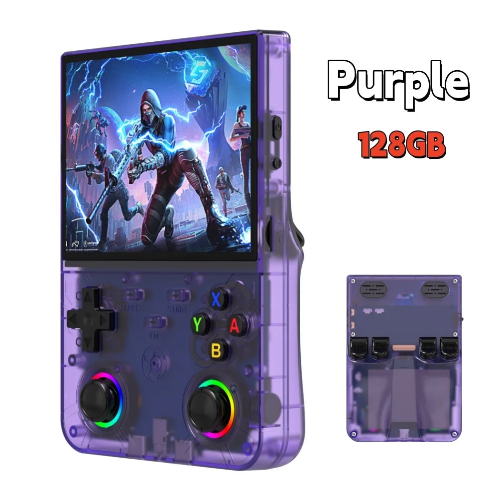 New R36 Ultra X Handheld Retro Video Game Console IPS Screen 128GB Portable Games Pocket Player with Linux System