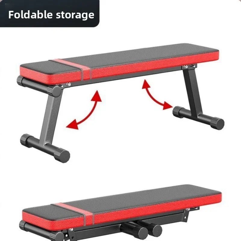Banco plano plegable multifuncional para entrenamiento con mancuernas, equipo de entrenamiento físico ajustable, máquina de ejercicio para gimnasio en casa
