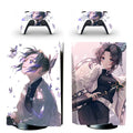Anime Cute Girl Kochou Shinobu PS5 Standard Disc Skin Sticker Decal for Console and 2 Controllers PS5 Disk Skin Vinyl